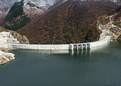 水泥大坝墙具体的水电屏障图片