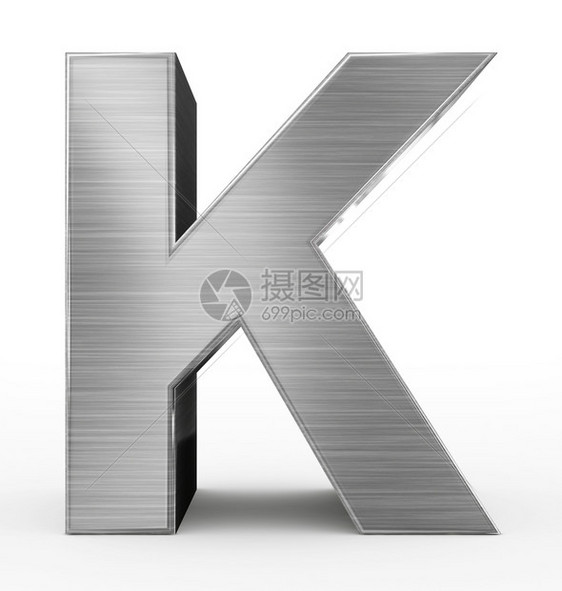 K3d白色上分离的金属3D介质信金属的白色图片