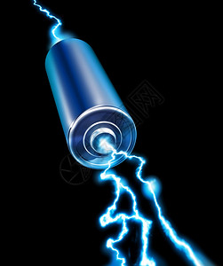 蓝色的燃料插图深底暗的供电池蓝火花图片