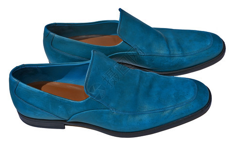 蓝色男子真皮鞋时尚颜色正式的图片