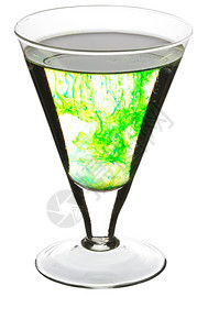 一种玻璃有溶解的绿色涂料酒精轮廓图片
