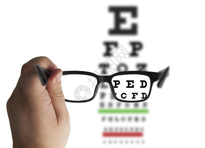 视力测试图表背景的眼镜医疗阅读片图片