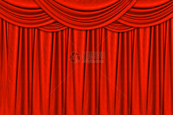 奢华艺术歌剧背景窗帘的红色天鹅绒台幕图片