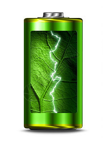 白色的孤立开放绿色能源电池火花碱活力图片