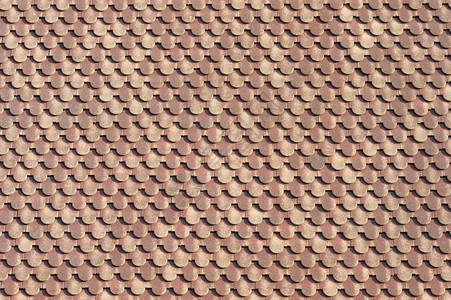 扇形的黏土建筑学扇贝红色粘土屋顶砖的背景图片