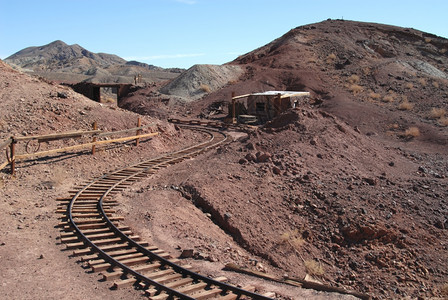 废弃希夫曼加利福尼亚一个鬼城的矿山铁路一种背景图片