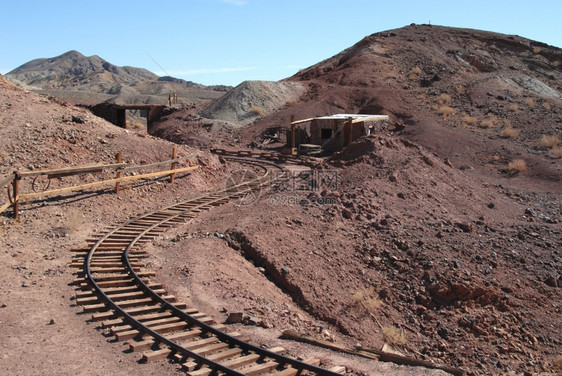 废弃希夫曼加利福尼亚一个鬼城的矿山铁路一种图片