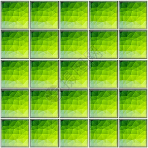 马赛克正方形带有多边装饰和白色关节的平方绿瓷砖形象的图片