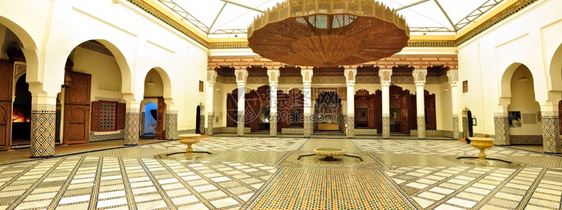 马拉克什市Morocco宫殿内建筑旅游行城市图片