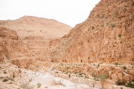 为了以色列死海沙漠峡谷旅游景点吸引客跋涉力图片