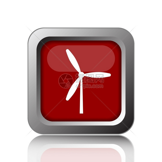 磨红色的白背景上Windmilm图标互联网按钮横幅图片