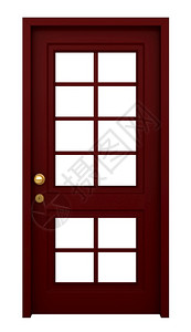 建筑学3d以白色背景隔离的框开门红色入口图片