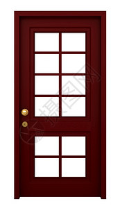建筑学3d以白色背景隔离的框开门红色入口图片