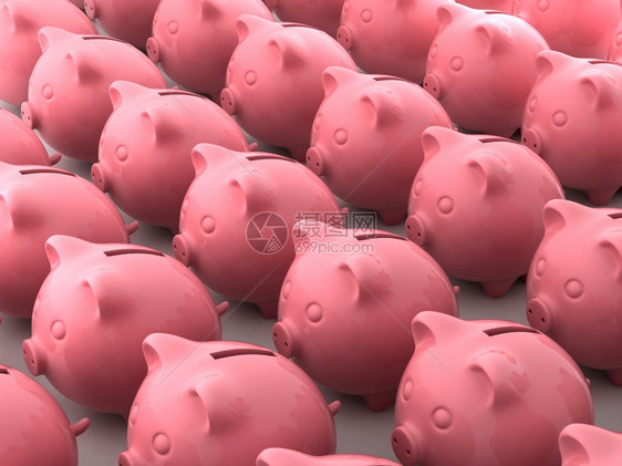 盒子节省银行业3d粉色猪钱箱图片