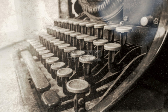 机械的古董摄影老仿制的旧打字机记者模拟的图片