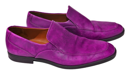 紫色男子真皮鞋穿人正式的图片