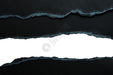 背景和几层黑色纸板的纹理白色背景上有撕破的边缘孤立白色的黑布局图片