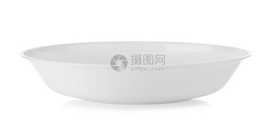 新的盘子在白背景上孤立的碗瓷图片
