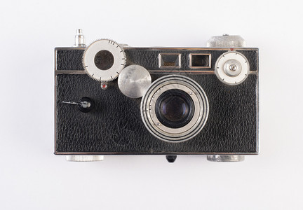 技术白色背景的旧相机艺术复古的图片