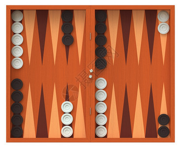 木头运气3D双陆棋游戏板的翻版孤立于白色之上闲暇图片