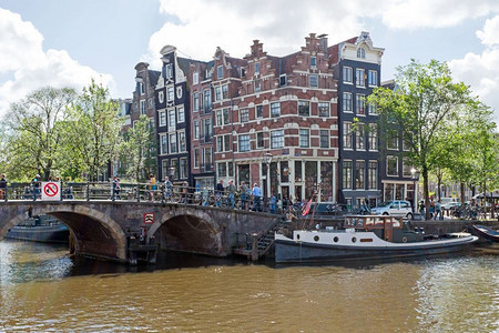 首都建造镇荷兰阿姆斯特丹Prinsengracht市风景图片
