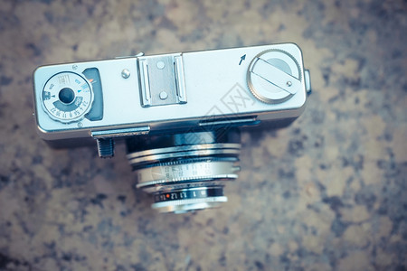美丽的用模拟胶片制作的古老照相机美丽设计镜片类比的图片