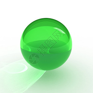 3d绿色球转化白的里面折射图片