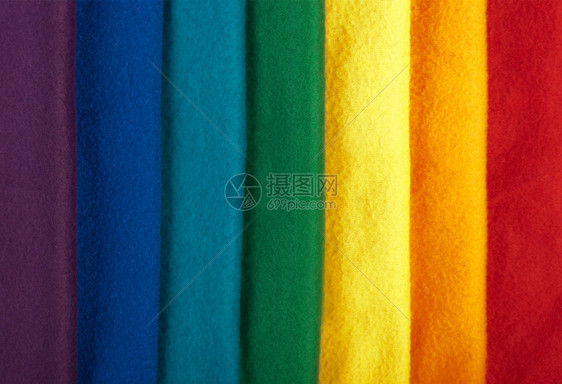 绿色照片彩虹背景由丰富多彩的冬季围巾制成材料图片