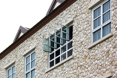 视窗石屋的建筑摄影窗户和可盖房顶山墙家图片
