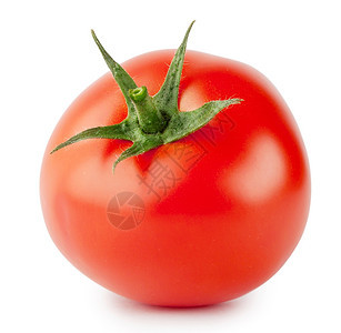 红番茄亮色手柄与白背景隔绝闪亮的蔬菜健康图片