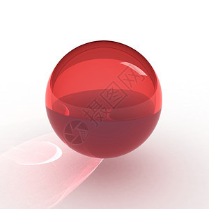 领域反射3d红色圆球闪亮的图片