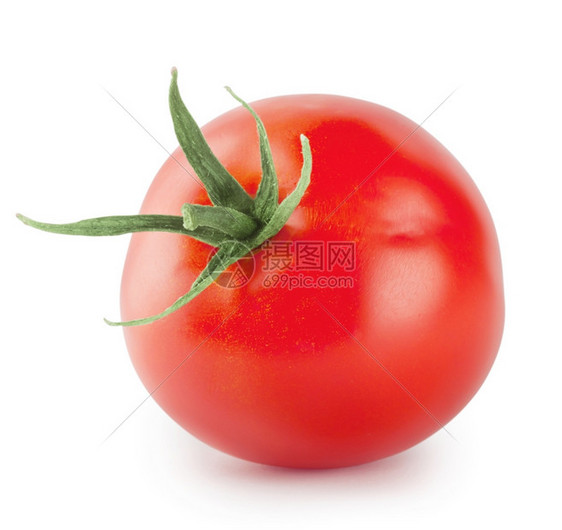 明亮的食物红色白背景孤立圆红色西番茄图片