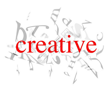 有创造力的形象插图白色背景上的红创意词背景上有灰色字母背景图片