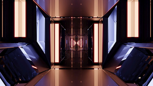 科幻背景灯光效果时空穿梭隧道背景图片