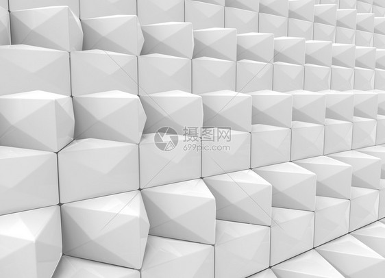 三角形排多边立方体壁背景的3d投影视图插图片