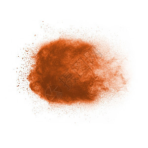 墨水白色背景孤立的褐粉末爆炸抽象的棕色图片