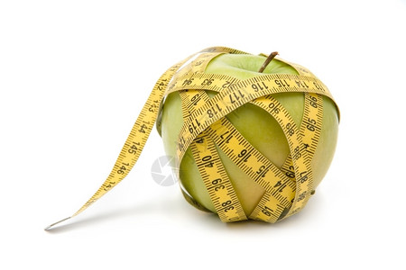 健康紧的意志苹果被一个测量磁带囚禁图片