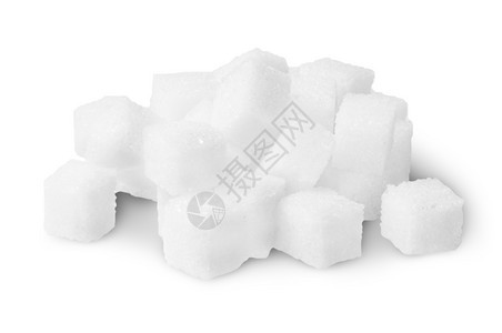白色背景孤立的糖方体平板饮食健康牙科图片