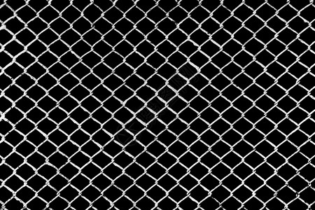 黑色背景上的白金属网格背景工业的保护水平图片