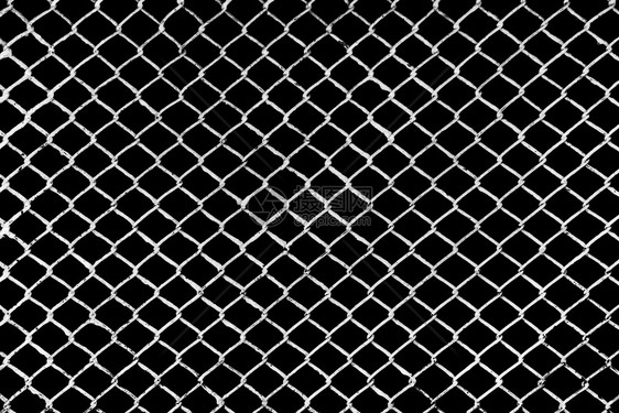 黑色背景上的白金属网格背景工业的保护水平图片