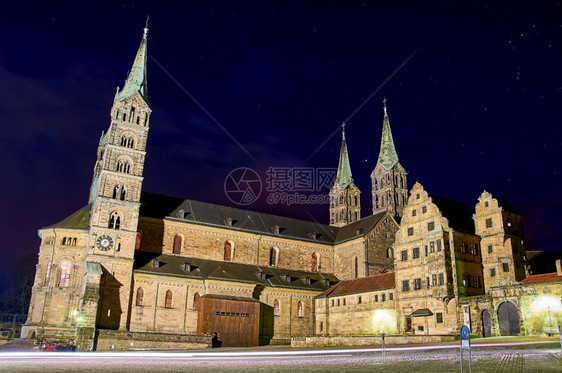 尖塔巴伐利亚的班伯格教堂古典天空图片