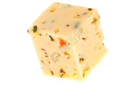 白线上孤立的奶酪切片胖食物美图片