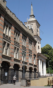 镇旧建筑和时钟塔第比利斯格鲁吉亚欧洲路德维希吸引力图片