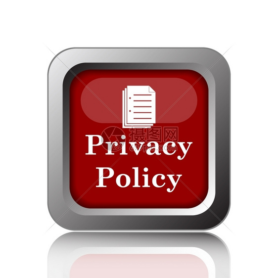 红色的学期白背景上的私隐政策图标Internet按钮插图图片
