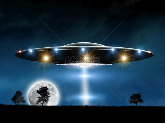 碟子外星人灯3D提供夜幕背景的飞碟乌弗图片