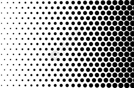 坡度圆形的黑白基本半色调网点效果半色调网点半色调黑白半调背景从右到左颜色图片