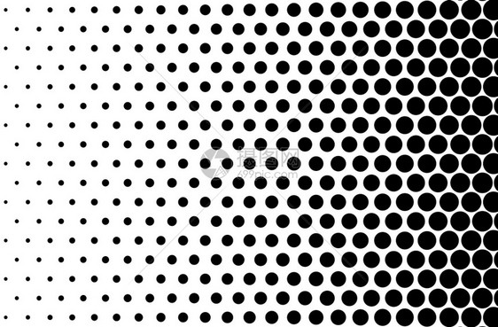 坡度圆形的黑白基本半色调网点效果半色调网点半色调黑白半调背景从右到左颜色图片