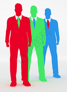 丰富多彩的红色惠廷厄姆3个男子的红色绿和蓝颜说明图片