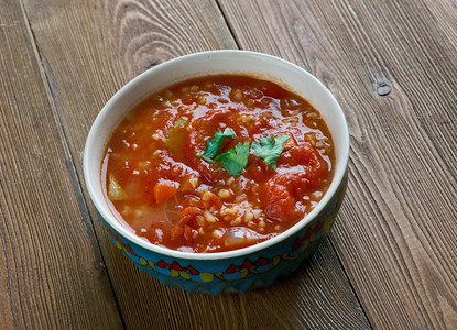 晚餐番茄大豆波斯迪什胡椒大蒜图片