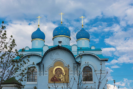 旅行蓝色的修道院俄罗斯伊万诺沃州尤格斯基区Mugreevsky村05129SvyatoozerskyIverskyWomensM图片